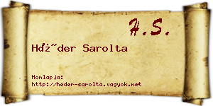 Héder Sarolta névjegykártya