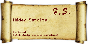 Héder Sarolta névjegykártya